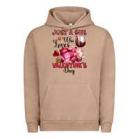 Pigment Burro just a girl who loves valentine's day Urban Hoodie - OliviaCreatesArt