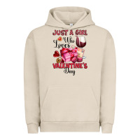 Pigment French Oak just a girl who loves valentine's day Urban Hoodie - OliviaCreatesArt