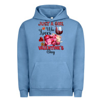 Pigment Pebble Blue just a girl who loves valentine's day Urban Hoodie - OliviaCreatesArt