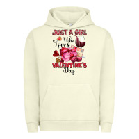 Pigment Pistachio just a girl who loves valentine's day Urban Hoodie - OliviaCreatesArt