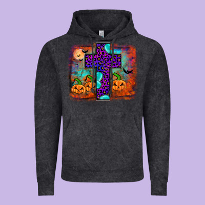 Halloween Cross Vintage Hoodie Designed By Jahusdesignshop