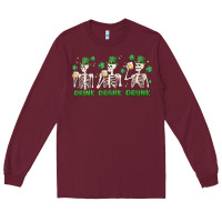 Burgundy drink drank drunk st. patricks day skeletons Long Sleeve Tee - MaliasSmallBusiness