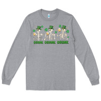 Heather Grey drink drank drunk st. patricks day skeletons Long Sleeve Tee - MaliasSmallBusiness