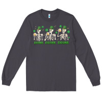 Smoke drink drank drunk st. patricks day skeletons Long Sleeve Tee - MaliasSmallBusiness