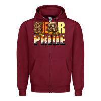 Burgundy Western Bear Pride LGBTQ+ Zipper Hoodie - BundleAndBundleShop