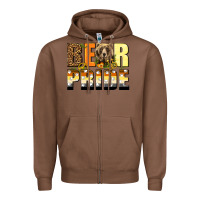 Chestnut Western Bear Pride LGBTQ+ Zipper Hoodie - BundleAndBundleShop