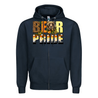 Navy Western Bear Pride LGBTQ+ Zipper Hoodie - BundleAndBundleShop