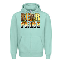 Seafoam Western Bear Pride LGBTQ+ Zipper Hoodie - BundleAndBundleShop