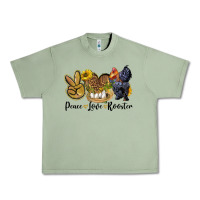 Oil Green peace love rooster Urban Heavy Tee - LillyAllenDesigns