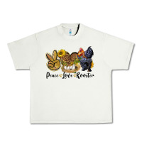 Pistachio peace love rooster Urban Heavy Tee - LillyAllenDesigns