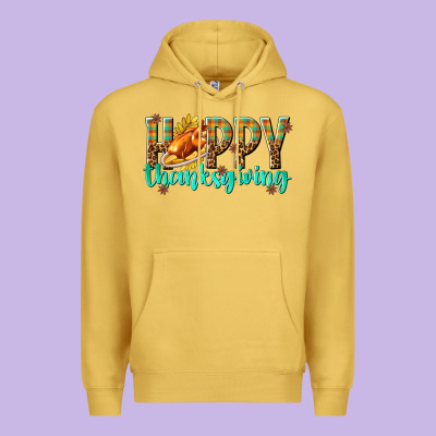 Happy Thanksgiving With Turkey Premium Hoodie Designed By Texasbilliewilder