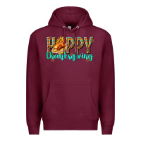 Burgundy Happy Thanksgiving with Turkey Premium Hoodie - texasbilliewilder