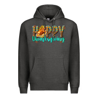 Charcoal Heather Happy Thanksgiving with Turkey Premium Hoodie - texasbilliewilder