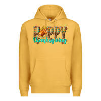 Mustard Happy Thanksgiving with Turkey Premium Hoodie - texasbilliewilder