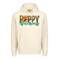 Sandshell Happy Thanksgiving with Turkey Premium Hoodie - texasbilliewilder