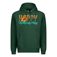 Sports Green Happy Thanksgiving with Turkey Premium Hoodie - texasbilliewilder