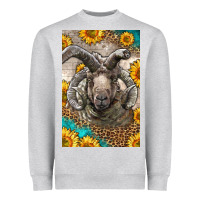 Heather Grey Western Navajo Churro Sheep Heavyweight Sweatshirt - LillyAllenDesigns