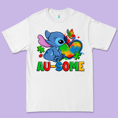 Ausome Stitch Autism Premium Tee Designed By Zillion Design Studio