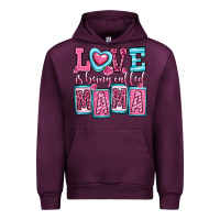 Mauve Wine love is being called mama Urban Hoodie - OliviaCreatesArt