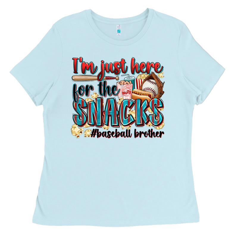 I'm Just Here For The Snacks #baseball Brother Ladies Tee by Zillion Design Studio | Teevron