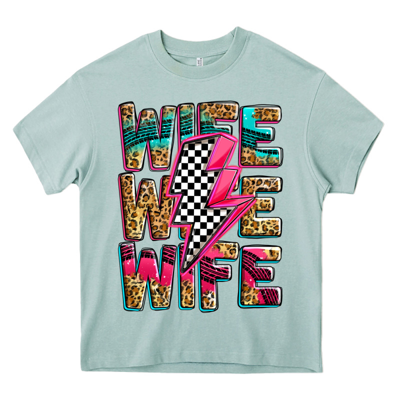 Race Wife Wife Wife Lightningbolt Heavy Core Tee by Zillion Design Studio | Teevron