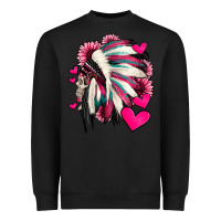 Black indian headdress with hearts valentine's day Heavyweight Sweatshirt - Jasminsmagicworld