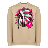 Mushroom indian headdress with hearts valentine's day Heavyweight Sweatshirt - Jasminsmagicworld