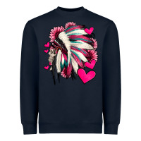Navy indian headdress with hearts valentine's day Heavyweight Sweatshirt - Jasminsmagicworld