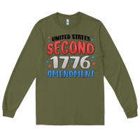 Army Green united states second 1776 amendment Long Sleeve Tee - MaliasSmallBusiness