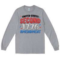 Heather Grey united states second 1776 amendment Long Sleeve Tee - MaliasSmallBusiness