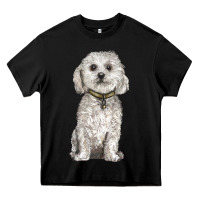 Black bichon frise dog Heavy Core Tee - BarkalooDesign