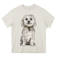 Cream bichon frise dog Heavy Core Tee - BarkalooDesign
