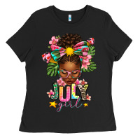 Black july girl afro woman summer Ladies Tee - texasbilliewilder