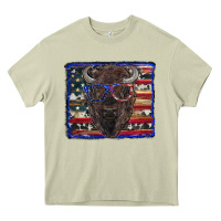 Mossy bison with american flag and glasses Heavy Core Tee - RanaPortraitStore