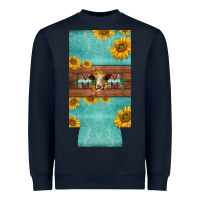 Mom Hereford Cattle Sunflowers On Tooled Leather Slim Can Cooler Heavyweight Sweatshirt | Teevron