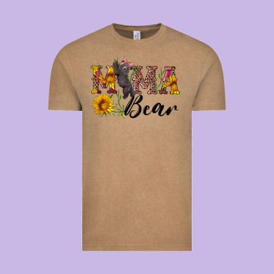 Pink Mama Bear With Cute Bear Vintage Tee Designed By Artiststas