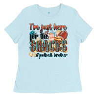 Baby Blue i'm just here for the snacks #american football br Ladies Tee - Zillion Design Studio