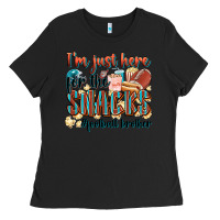 Black i'm just here for the snacks #american football br Ladies Tee - Zillion Design Studio