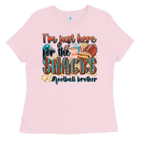 Bubblegum Pink i'm just here for the snacks #american football br Ladies Tee - Zillion Design Studio