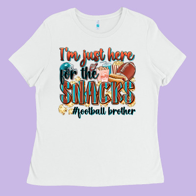 I'm Just Here For The Snacks #american Football Br Ladies Tee Designed By Zillion Design Studio