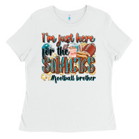 White i'm just here for the snacks #american football br Ladies Tee - Zillion Design Studio