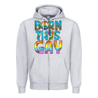 Heather Grey Western Born This Gay Zipper Hoodie - BundleAndBundleShop