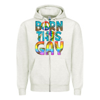 Oatmeal Heather Western Born This Gay Zipper Hoodie - BundleAndBundleShop