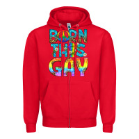 Red Western Born This Gay Zipper Hoodie - BundleAndBundleShop