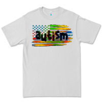 Dove Grey autism american flag Premium Tee - Zillion Design Studio