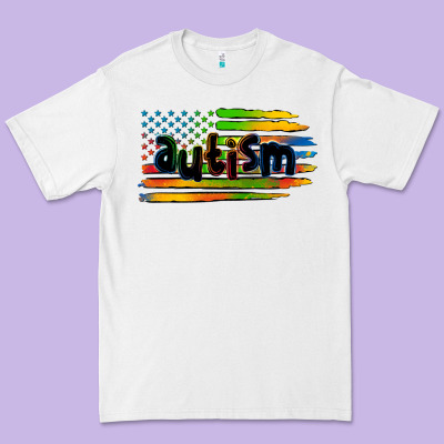 Autism American Flag Premium Tee Designed By Zillion Design Studio