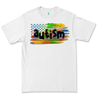 White autism american flag Premium Tee - Zillion Design Studio