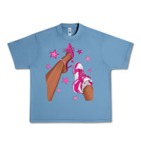 Pebble Blue afro sneakers and heels Urban Heavy Tee - NancyCooperArtShop