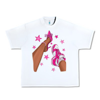 White afro sneakers and heels Urban Heavy Tee - NancyCooperArtShop