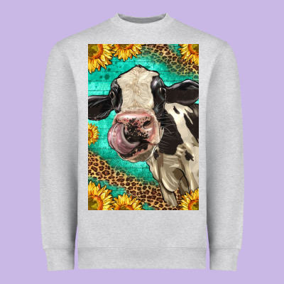 Western Holstein Cow Heavyweight Sweatshirt Designed By Lillyallendesigns